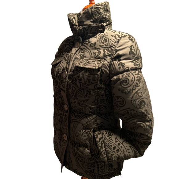 Desigual Women's Floral Black Insulated Puffer Jacket Size 40 XS/S Designer Coat - Picture 3 of 12